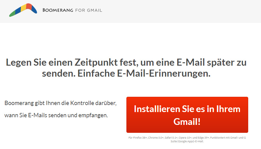 Boomerang for Gmail - Erweiterung für Browser und Android