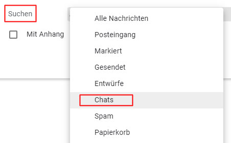 Suche von Chatnachrichten am Computer