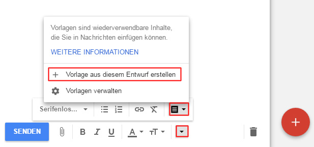 Vorlagen in Google-Inbox erstellen