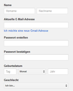 Ein Google-Konto ohne Gmail-Account erstellen