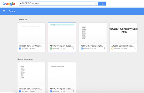 Googles verbesserte Suche bei Office-Apps