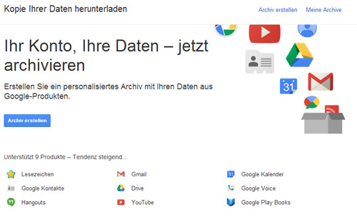 Google-Produkten speichern