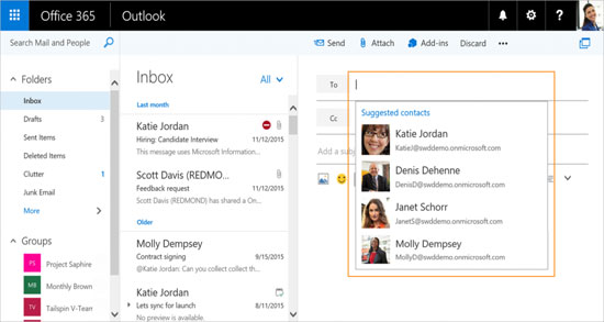 Verbesserung vom Adressbuch und des E-Mail-Events für Outlook