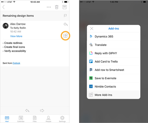 Neues Update von Outlook für iOS bringt Add-Ins-Unterstützung