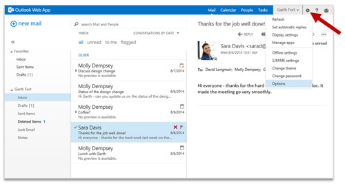 Outlook Web App neue Funktionen