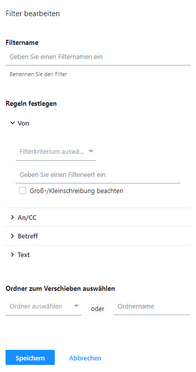 Yahoo Mail: Filter bearbeiten