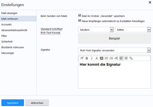 Yahoo Mail Signatur