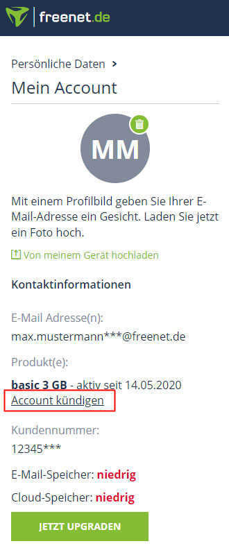 Freenet Mail Konto löschen
