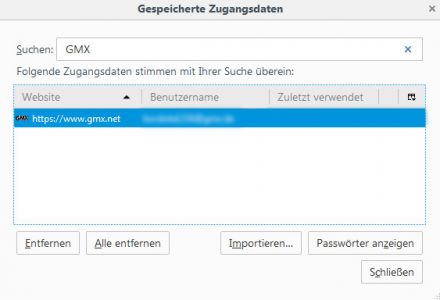 Firefox: Gespeicherte Zugangsdaten