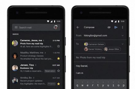 Gmail nun auch mit Darkmode: Update für Android und iOS