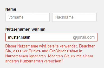 Bei Gmail spielt es keine Rolle ob ein Punkt in der Mailadresse ist