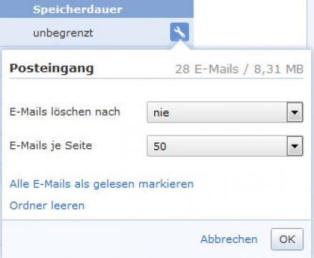 GMX: E-Mails löschen nach