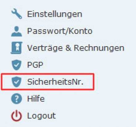 WEB.de, GMX Sicherheitsnummer