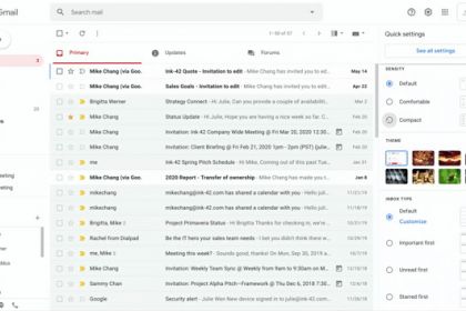 Gmail: Schnelleinstellungen vereinfachen Design-Wechel
