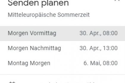 Gmail Senden planen - Datum