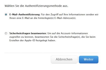 iCloud-Passwort zurücksetzen