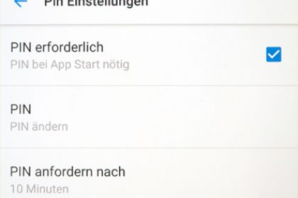Aktivierung des PIN-Schutz-Modus in der GMX Mail App für iOS und Android