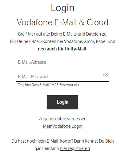 Vodafone E-Mail login